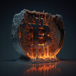 © ADDICTIVE STOCK - Burning bitcoin on black background
