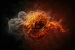 © ADDICTIVE STOCK - Bitcoin logo in smoke of fire