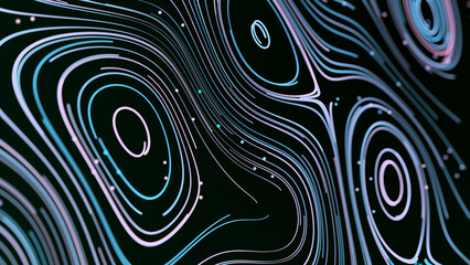 Wall Mural - abstract digital background from rounded colored lines. information flow space. big data visualizati