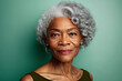© Fox Bread - Portrait of beautiful middle age gray-haired woman created with Ai generative tools