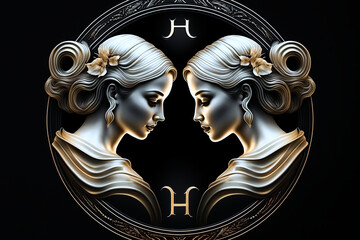 Wall Mural - horoscope gemini sign symbol