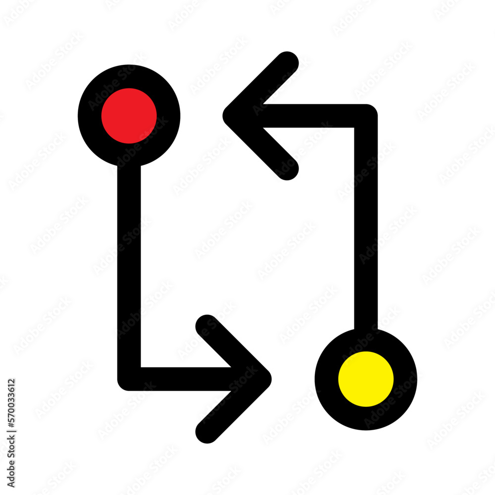 Git compare icon line isolated on white background. Black flat thin ...