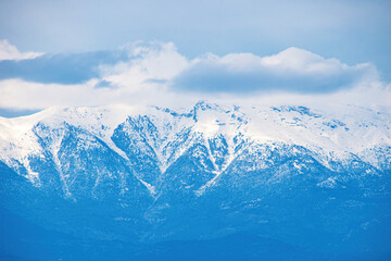 Naklejka na meble View of the impressive snowy mount Taygetus from Lakonia, Greece