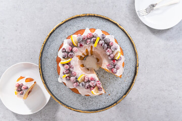 Wall Mural - Lemon cranberry bundt cake