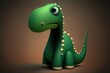 3D cute Diplodocus cartoon. A group of primitive reptile dinosaurs from the Jurassic period. Generative AI