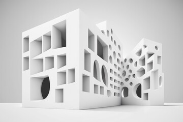 Wall Mural - white space architectural abstract, future building design perspective. generative ai
