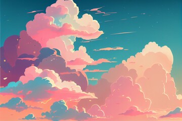 Wall Mural - Pastel color of sky background. Illustration graphic design. Generative AI
