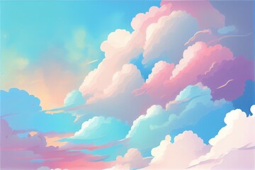 Wall Mural - Pastel color of sky background. Illustration graphic design. Generative AI
