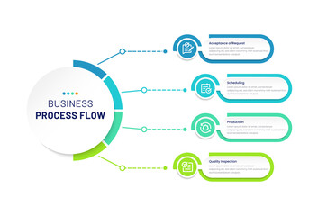 Infographic four steps. Visual Business Solutions Professional Infographic Template