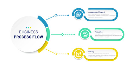 Infographic three steps. Visual Business Solutions Professional Infographic Template