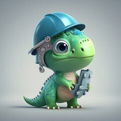 Poster - Baby engineer dinosaur