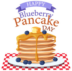Wall Mural - National Blueberry Pancake Day Banner Day