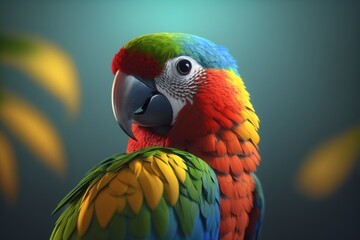 Wall Mural - macaw parrot bird generative AI