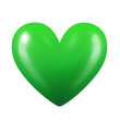 canvas print picture - green heart shape isolated on transparent background