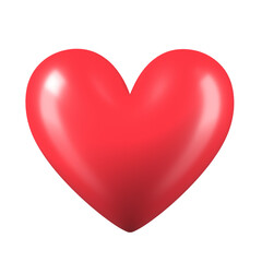 red heart isolated on transparent background