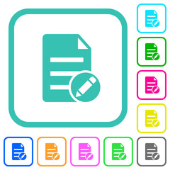 Sticker - Edit document solid vivid colored flat icons