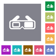 Poster - Retro 3D glasses square flat icons