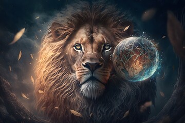 lion created using AI Generative Technology