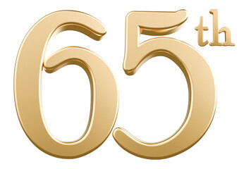 Happy Anniversary 65th year 3d gold number with Generative AI