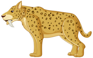 Sticker - Saber Toothed cat vector