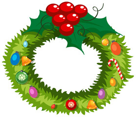 Poster - Christmas wreath decorated with holly