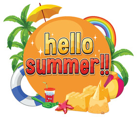 Wall Mural - Hello summer logo template