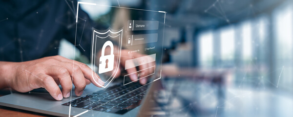 Cyber security is critical to doing business in the era of AI computing. Concepts of surveillance and security scanning of digital program cyber futuristic applications. Business with technology