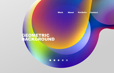 Abstract liquid background for your landing page design. Web page for website or mobile app wallpaper
