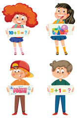 Poster - Mathematics kids cartoon set