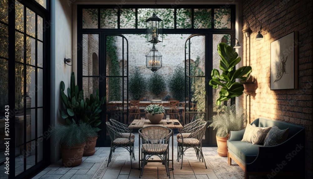 Cozy Beautiful Chic and minimalist outdoor patio area Interior Design ...