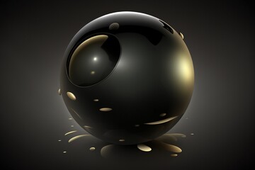 Sticker - Dark sphere. Generative AI