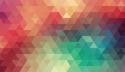 Wall Mural - Abstract geometry triangle multi color mosaic texture background pattern.