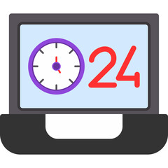 Sticker - 24 Hours Icon