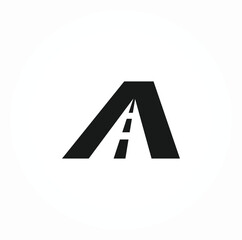 Wall Mural - letter a logo. road or way symbol. vector illustration.
