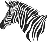 Fototapeta Konie - Black and white basic logo with charming zebra