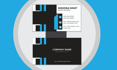 stylish and creative black-cyan business card. Modern Business Card - Creative and Clean Business Card Template.
