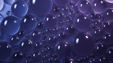 Purple And Blue Background With Liquid Droplets On Surface. Modern Wallpaper With .
