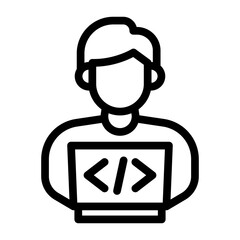 programmer line icon illustration vector graphic