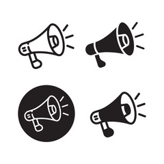 Wall Mural - set of megaphone icons with different styles isolated on white background