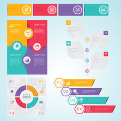 Wall Mural - gradient infographic element collection set