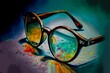 Okulary abstrakcyjny kolorowy akrylowy Generative AI
