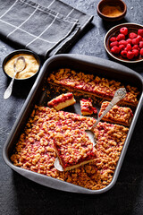 Wall Mural - Raspberry Crumble Sheet Pan Pie, top view