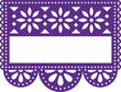Papel Picado vector template design with blank space for text inspired by party garland cut out decorations from Mexico
