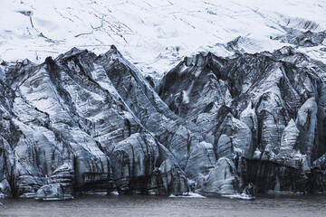 Wall Mural - glacier textures from aerial view