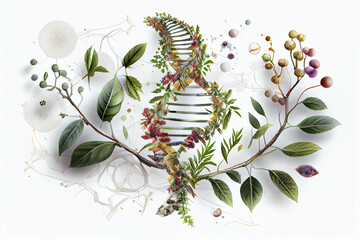 Wall Mural - DNA plant concept created with Generative Ai