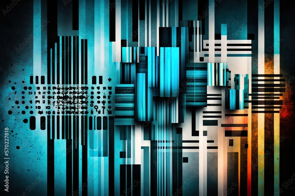 Ilustración de Stock abstract combine elements of barcodes and ...