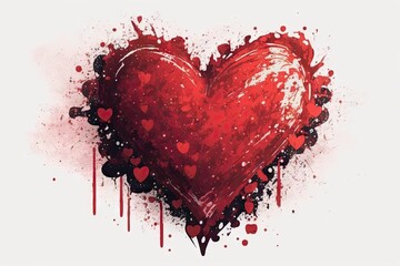 Wall Mural - Valentines day grunge background with heart