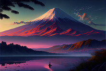 Mount Fuji Stunning Landscape - Generative AI