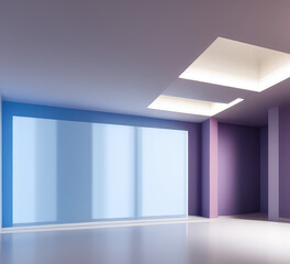 Pastel colored minimal style empty room background. Ai generated art.