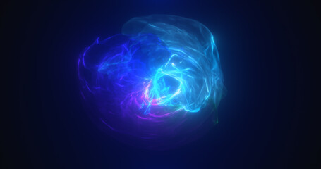 Wall Mural - abstract blue energy sphere transparent round bright glowing, magical abstract background